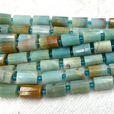 Faceted Column Tube Beads Amethyst Lapis Lazuli Quartz