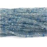 Aquamarine Edge Cube Faceted Beads for Jewelry Making DIY
