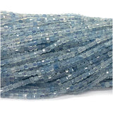Aquamarine Edge Cube Faceted Beads for Jewelry Making DIY