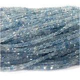 Aquamarine Edge Cube Faceted Beads for Jewelry Making DIY