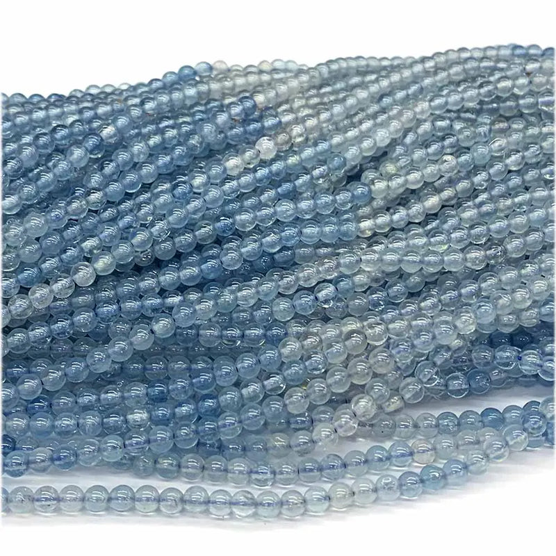 Aquamarine Round Loose Beads for Jewelry Making Natural Gemstones Crystal DIY