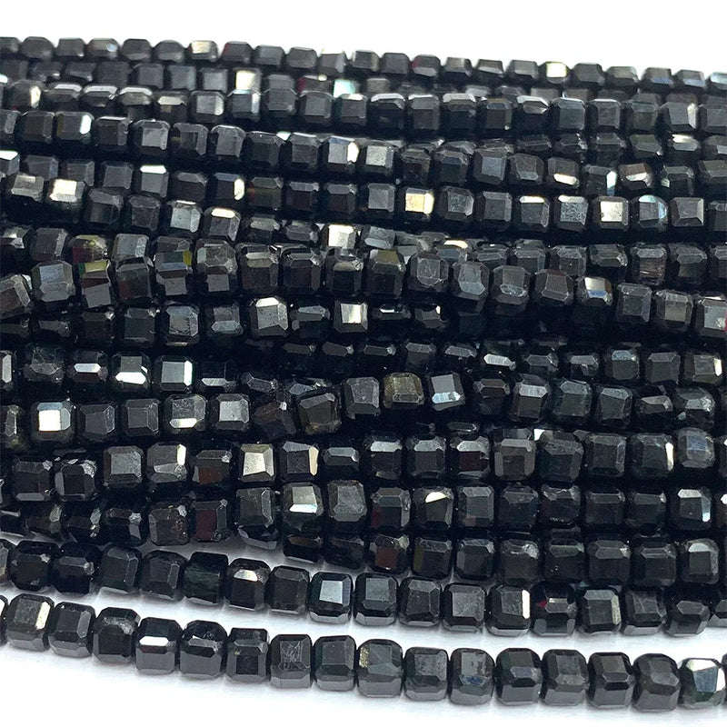 Tourmaline Natural Stones Gemstones Cube Faceted Beads Jewelry Making