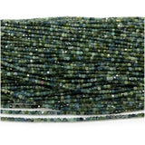 Green Tourmaline Edge Cube Faceted Beads Natural Stones DIY Necklace