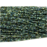 Green Tourmaline Edge Cube Faceted Beads Natural Stones DIY Necklace