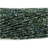 Green Tourmaline Edge Cube Faceted Beads Natural Stones DIY Necklace
