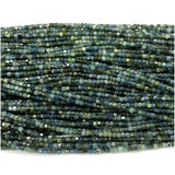 Green Tourmaline Edge Cube Faceted Beads Natural Stones DIY Necklace