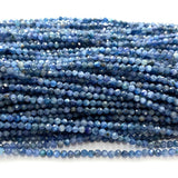 Kyanite Faceted Small Round Beads 07423