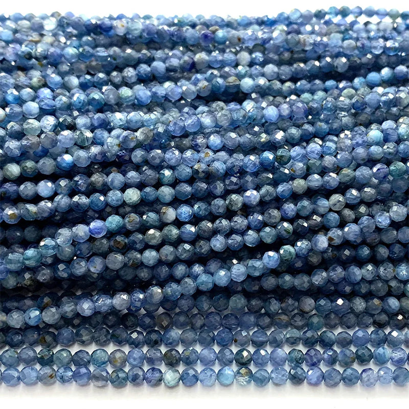 Kyanite Faceted Small Round Beads 07423
