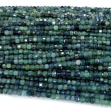 Red Pink Green Tourmaline Edge Cube Faceted Beads for Jewelry Making
