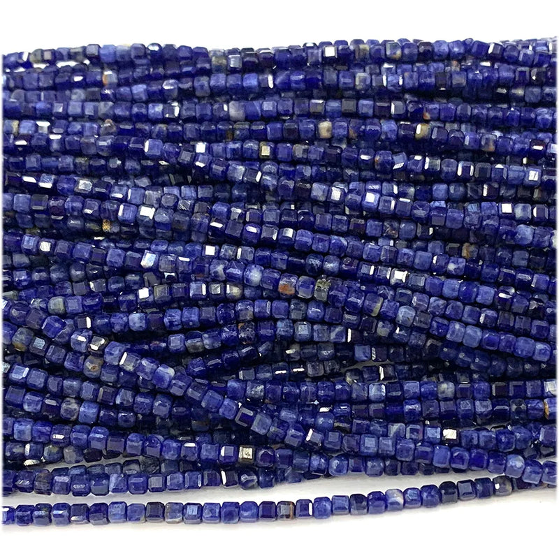 Sodalite Edge Cube Faceted Beads Jewelry Making Natural Stones DIY