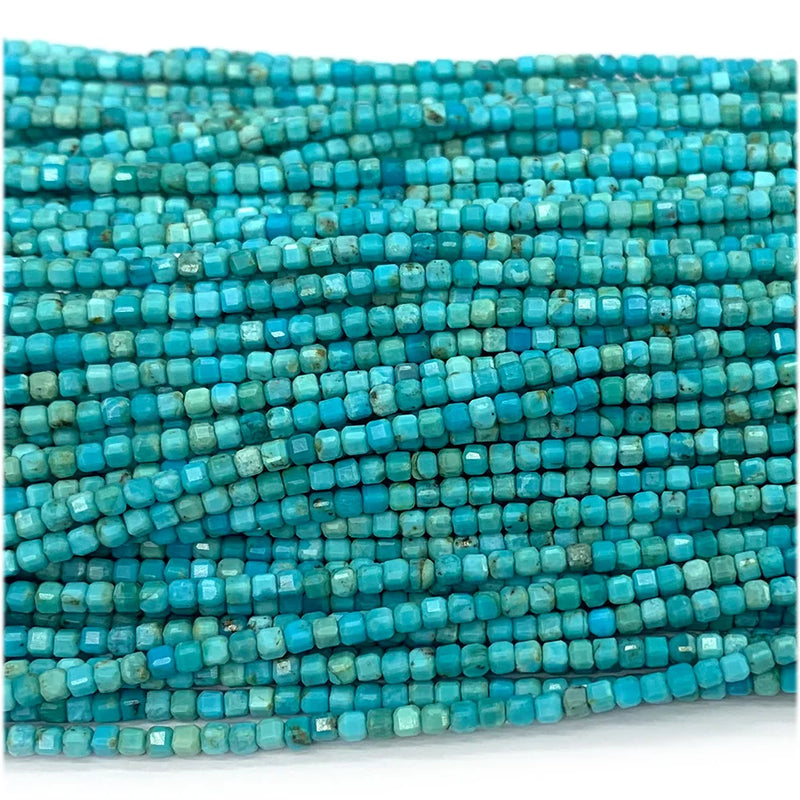 Turquoise Edge Cube Faceted Beads DIY Jewelry Making