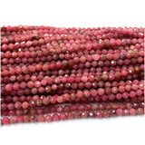 Brazil Rhodochrosite Faceted Round Small Beads for Jewelry Making