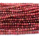 Brazil Rhodochrosite Faceted Round Small Beads for Jewelry Making