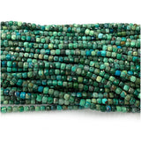 Chrysocolla Faceted Cube Beads for Jewelry Making
