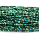 Chrysocolla Faceted Cube Beads for Jewelry Making