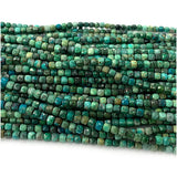 Chrysocolla Faceted Cube Beads for Jewelry Making