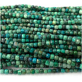 Chrysocolla Faceted Cube Beads for Jewelry Making
