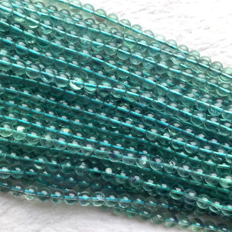 Clear Fluorite Round Beads for Jewelry Making