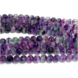 Purple Fluorite Round Beads Jewelry Making