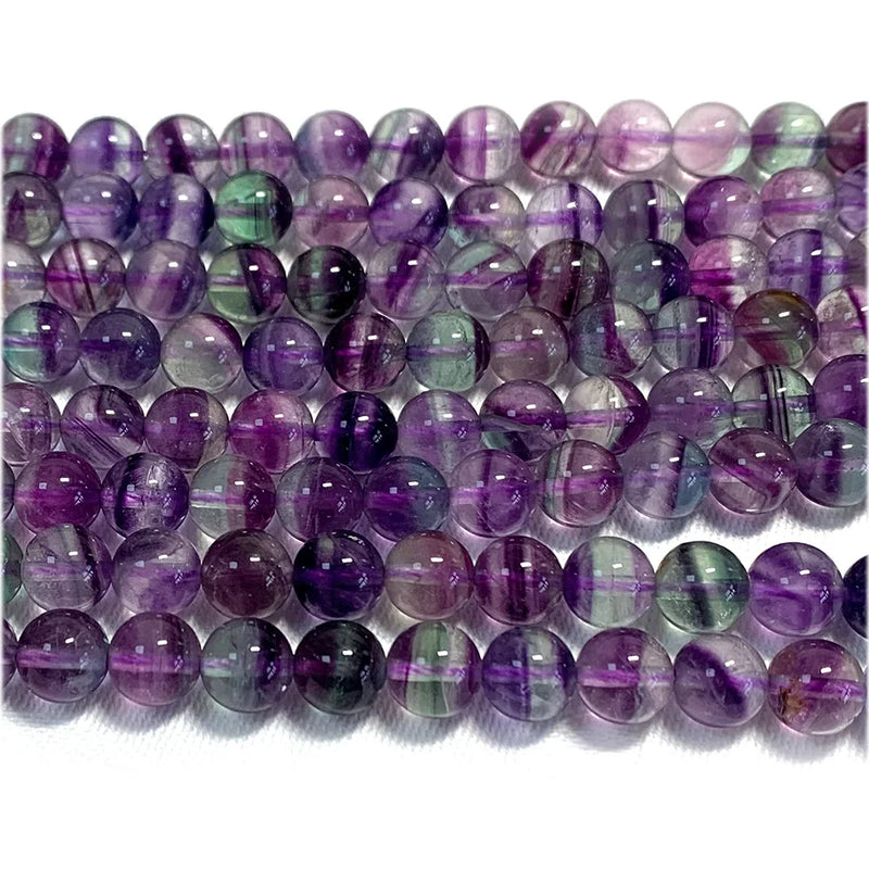 Purple Fluorite Round Beads Jewelry Making