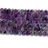 Purple Fluorite Round Beads Jewelry Making