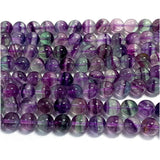 Purple Fluorite Round Beads Jewelry Making
