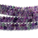 Purple Fluorite Round Beads Jewelry Making