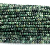 Natural Emerald Faceted Rondelle Beads for Jewelry Making