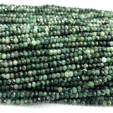 Natural Emerald Faceted Rondelle Beads for Jewelry Making