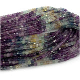 Fluorite Edge Cube Faceted Beads Natural Stones