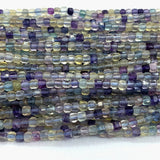 Fluorite Edge Cube Faceted Beads for Jewelry Making