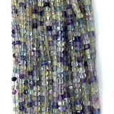 Fluorite Edge Cube Faceted Beads for Jewelry Making