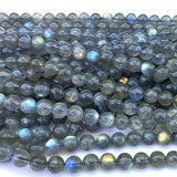 Gray Labradorite Round Beads for Jewelry Making