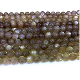 Gray Moonstone Round Beads for Jewelry Making Natural Gemstones DIY