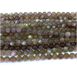 Gray Moonstone Round Beads for Jewelry Making Natural Gemstones DIY