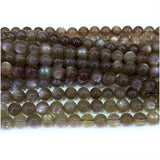 Gray Moonstone Round Beads for Jewelry Making Natural Gemstones DIY