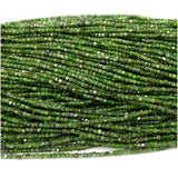 Green Diopside Edge Cube Faceted Beads For Jewelry Making
