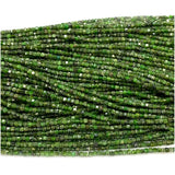 Green Diopside Edge Cube Faceted Beads For Jewelry Making