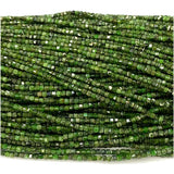 Green Diopside Edge Cube Faceted Beads For Jewelry Making