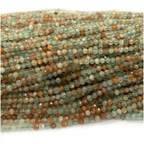 Green Arusha Sunstone Faceted Round Beads Natural Gemstones DIY Jewelry