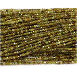 Green Tsavorite Edge Cube Faceted Beads For Jewelry Making