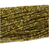 Green Tsavorite Edge Cube Faceted Beads For Jewelry Making