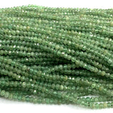 Green Kyanite Faceted Rondelle Beads Jewelry Making