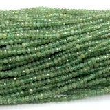 Green Kyanite Faceted Rondelle Beads Jewelry Making