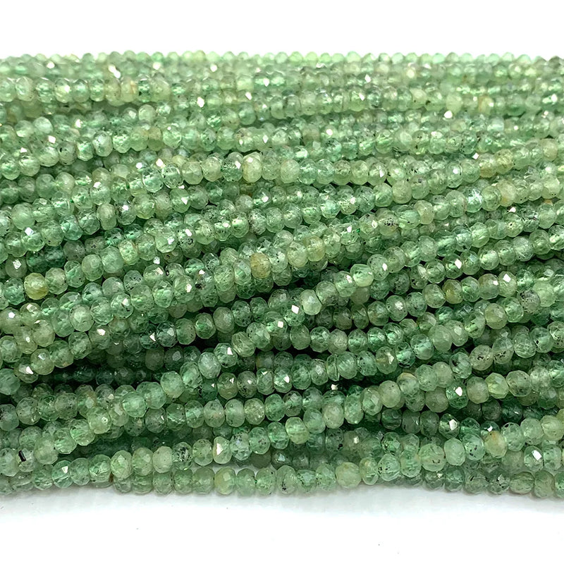 Green Kyanite Faceted Rondelle Beads Jewelry Making