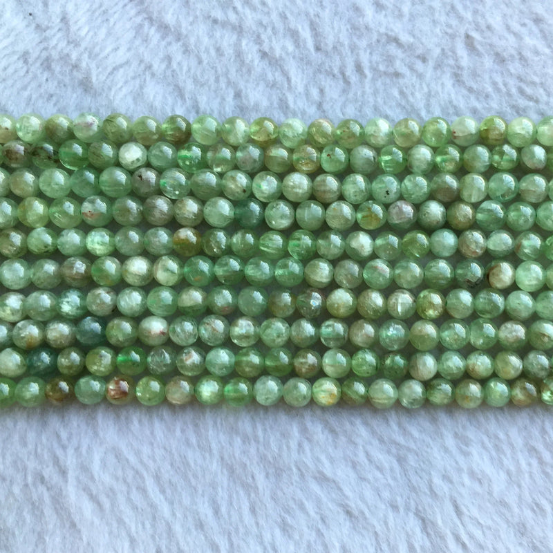 Green Kyanite Round Beads Bracelet Earrings Ring Necklace Gemstone Manual 06199