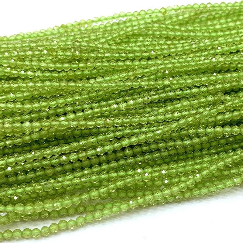Green Peridot DIY Natural Necklace Bracelets Earrings Ring Faceted Beads