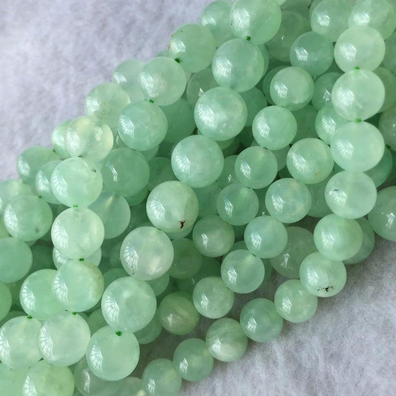 Green Prehnite DIY Necklace Bracelets Earrings Gemstone Crystal Beads