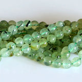 Green Prehnite Charm Stones Round Beads DIY Jewelry Making