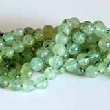 Green Prehnite Charm Stones Round Beads DIY Jewelry Making